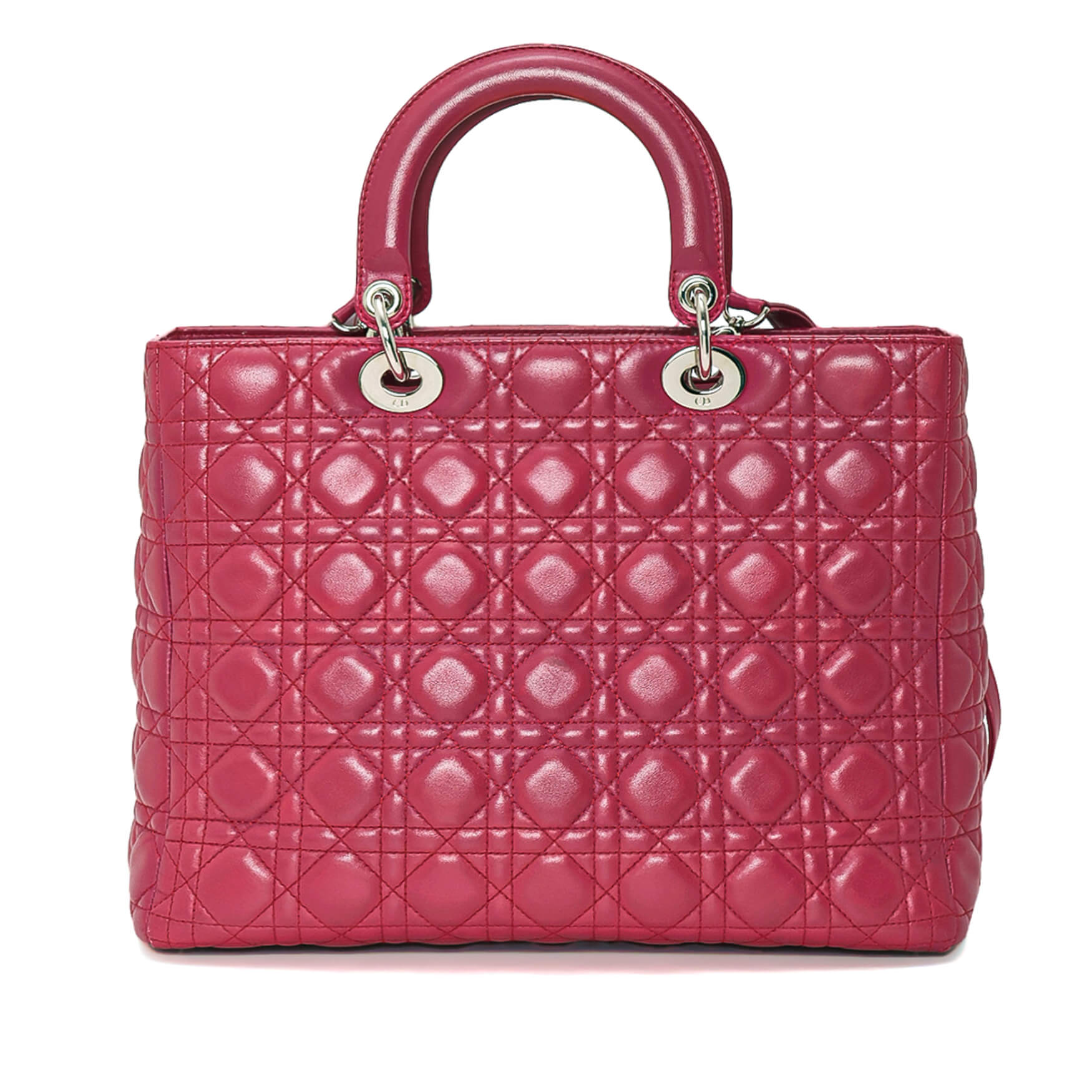 Christian Dior - Pink Cannage Leather Medium Lady Dior Bag